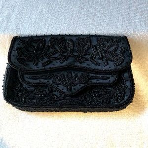 Vintage black beaded evening bag.